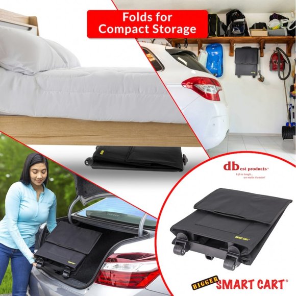 🆕 Collapsible Folding Rolling Cart w/ Retractable Handle ~ Colour: GRAY CHEVRON - Picture 8 of 8